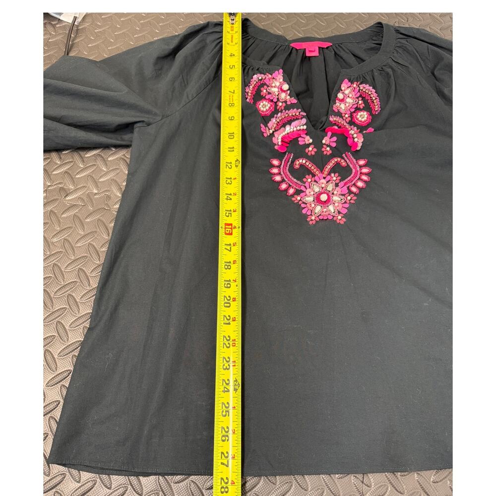 Lilly Pulitzer Black Embellished Beaded Tunic XL - Picture 6 of 8